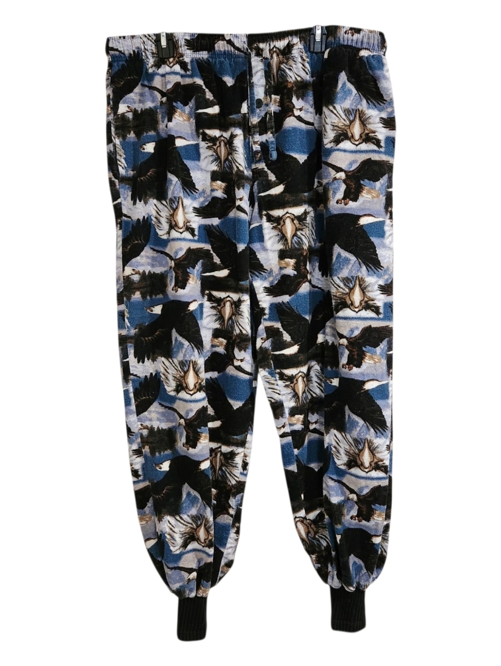 Fruit of the Loom Men’s XL Eagle Print Pajama Pants Joggers Pockets Blue Lounge